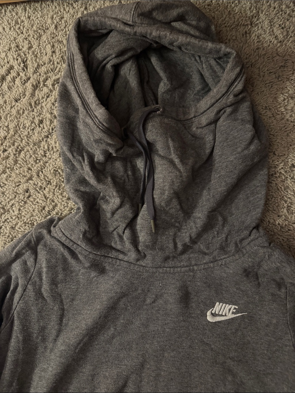 Nike Gray Zip-Up Style Hoodie with White Logo - Picture 2 of 3